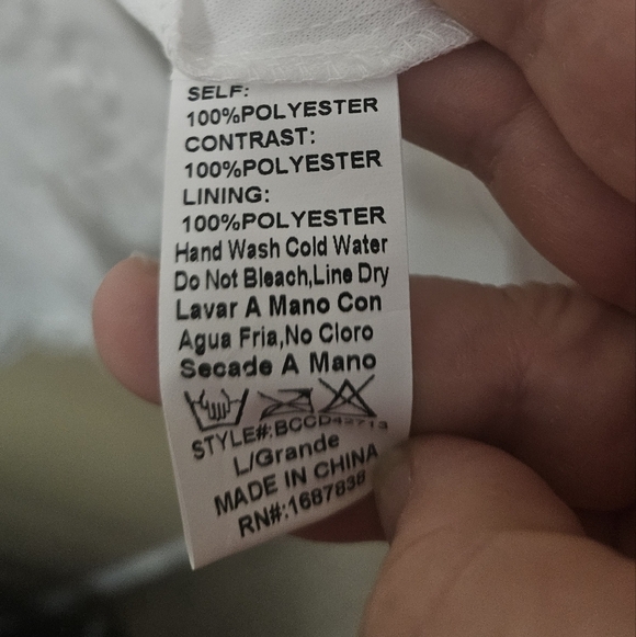 NWT JDO Couture Women's High Nech White Dress Size L Embroided Cutouts - Picture 4 of 5